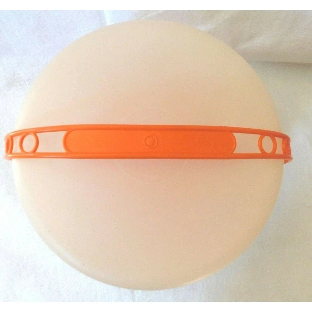 Vintage Tupperware Cake Taker With Handle 684-7 Orange 10” Round - Picture 3 of 7